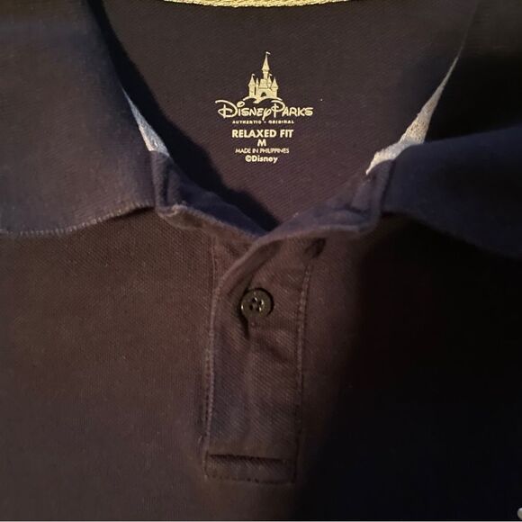 Disney Parks Authentic Original Navy Polo Medium Relaxed Fit embroidered Mickey - Picture 3 of 13